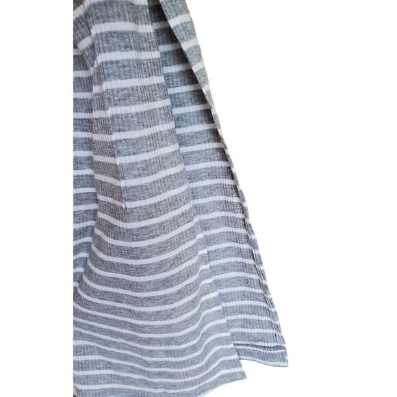 JODIFL Women's M Duster Cardigan Button Up V Neck Gray White Striped Bust 38" - Picture 6 of 9